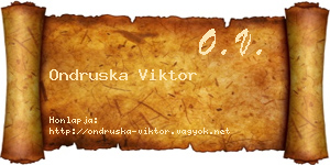 Ondruska Viktor névjegykártya